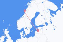라트비아 리가에서 출발해 노르웨이 브뢴뢰이순으로(으)로 가는 항공편