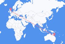 Flights from Proserpine, Australia to Durham, England, the United Kingdom