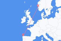 Flyg från A Coruña till Stord