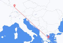 Flyreiser fra Skiathos, Hellas til Karlsruhe, Tyskland
