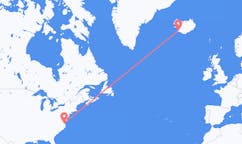 出发地 美国纽波特纽斯目的地 冰岛雷克雅维克的航班