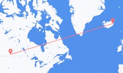 出发地 加拿大梅迪辛哈特目的地 冰岛埃伊尔斯塔济的航班