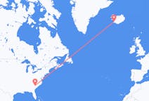 Vluchten van Columbia, Verenigde Staten naar Reykjavík, IJsland