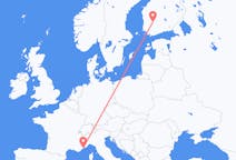 Flyg från Tammerfors, Finland till Nice, Frankrike