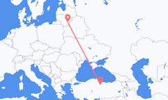 出发地 立陶宛维尔纽斯目的地 土耳其托卡特的航班