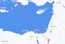 Vluchten van Akaba, Jordanië naar Rhodos, Griekenland