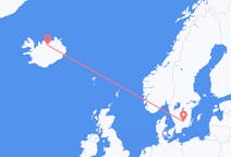 Flyg från Akureyri, Island till Växjö, Sverige