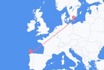 Fly fra Bornholm til A Coruña