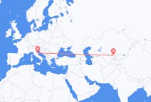 Vluchten van Şımkent, Kazachstan naar Ancona, Italië