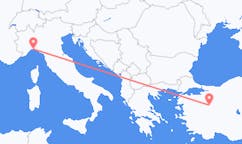 Flyreiser fra Genova, Italia til Kutahya, Tyrkia