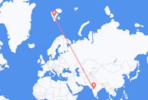 Vluchten van Aurangabad, India naar Spitsbergen, Spitsbergen en Jan Mayen