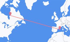 Flyreiser fra Kuujjuarapik, Canada til Mahon, Spania