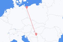 Flyg från Osijek, Kroatien till Szczecin, Polen