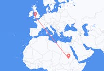 Flyg från Khartoum, Sudan till Cardiff, Sudan