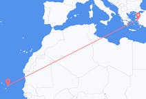 Flyg från Boa Vista (kommun i Brasilien, Roraima, lat 3,19, long -60,61), Kap Verde till Izmir, Turkiet