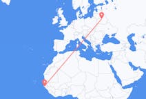 Loty z Ziguinchor, Senegal do Mińska, Białoruś