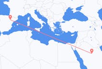 Flyg från Al Qasim, Saudiarabien till Zaragoza, Spanien