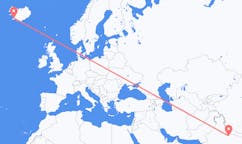 航班从印度勒克瑙市到雷克雅维克市，冰岛塞尔