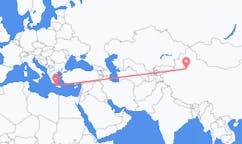 Flyreiser fra Korla, Kina til Khania, Hellas