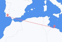 Vluchten van Tripoli, Libië naar Faro, Napoli, Portugal