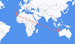 Flyreiser fra Exmouth, Australia til Santa Cruz de Tenerife, Spania