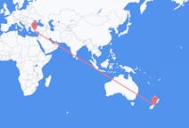 Flyreiser fra Christchurch, New Zealand til Antalya, Tyrkia