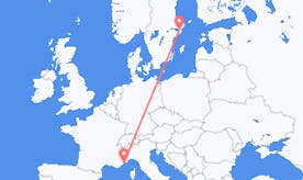 モナコからスウェーデンへのフライト
