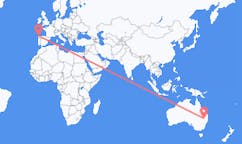 Vols de Moree, Australie vers La Corogne, Espagne