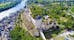 Aerial photography of Chinon castle in Indre et Loire, France