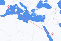 Flyreiser fra Bisha, Saudi-Arabia til Barcelona, Spania