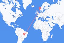 Flyrejser fra Goiânia, Brasilien til Stavanger, Norge