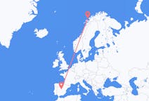 Flights from from Andenes to Madrid