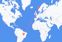 Flyg från Brasilia, Brasilien till Ålesund, Norge