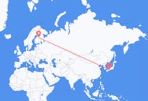 Flyreiser fra Tokushima, Japan til Kajana, Finland