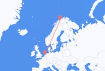 Flyreiser fra Sørkjosen, Norge til Amsterdam, Nederland