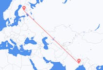 Vluchten van Durgapur, India naar Kuopio, Finland
