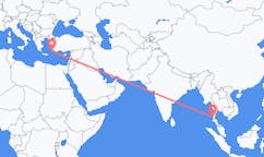出发地 缅甸高当乡目的地 希腊罗得岛的航班