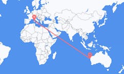 Flyreiser fra Carnarvon, Australia til Olbia, Italia