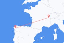 Flüge von Santiago de Compostela, Spanien nach Genf, die Schweiz
