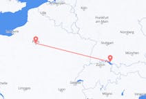 Vluchten van Parijs, Frankrijk naar Friedrichshafen, Duitsland