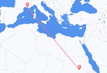 Flyrejser fra Khartoum, Sudan til Marseille, Frankrig