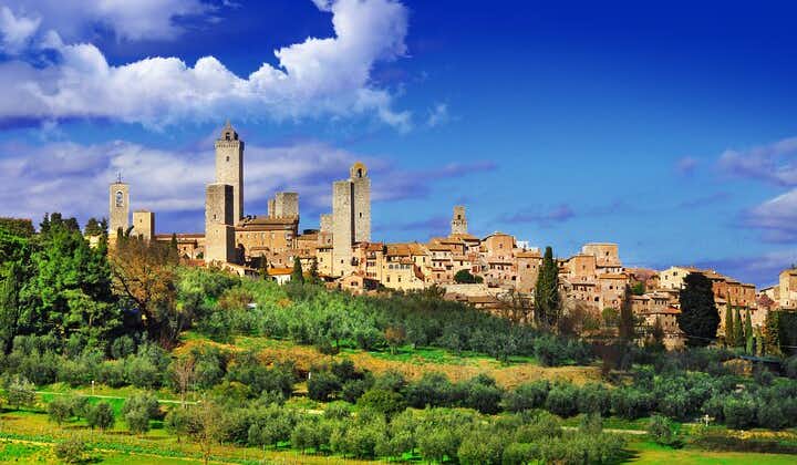 Volterra and San Gimignano with Bocelli's Theatre Private Tour from Lucca