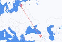 Loty z Riga, Łotwa do Muş, Turcja