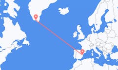 Loty z Narsaq, Grenlandia do Walencji, Hiszpania