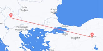 Flyrejser fra Tyrkiet til Republic of North Macedonia