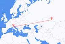 Flyreiser fra Pavlodar, Kasakhstan til Bologna, Italia