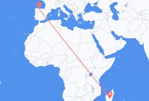 Flyreiser fra Antananarivo, Madagaskar til Santiago del Monte, Spania