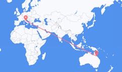 Flyreiser fra Townsville, Australia til Perugia, Italia