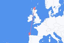 Vluchten van Inverness, Schotland naar La Coruna, Spanje