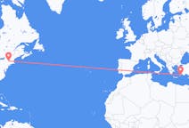 Flyrejser fra Albany, USA til Rhodos, Grækenland